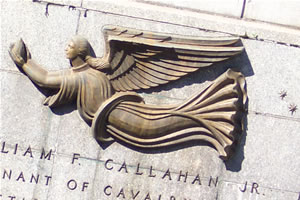 Column supporting East Boston building